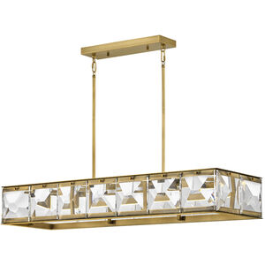 Jolie LED 45.25 inch Heritage Brass Chandelier Ceiling Light, Linear & Oval