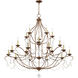 Chesterfield 20 Light 46 inch Hand Applied Venetian Golden Bronze Chandelier Ceiling Light