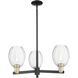 Preston 3 Light 17.63 inch Black Antique Brass Chandelier Ceiling Light in Clear Glass