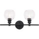 Collier 2 Light 19 inch Black Wall sconce Wall Light