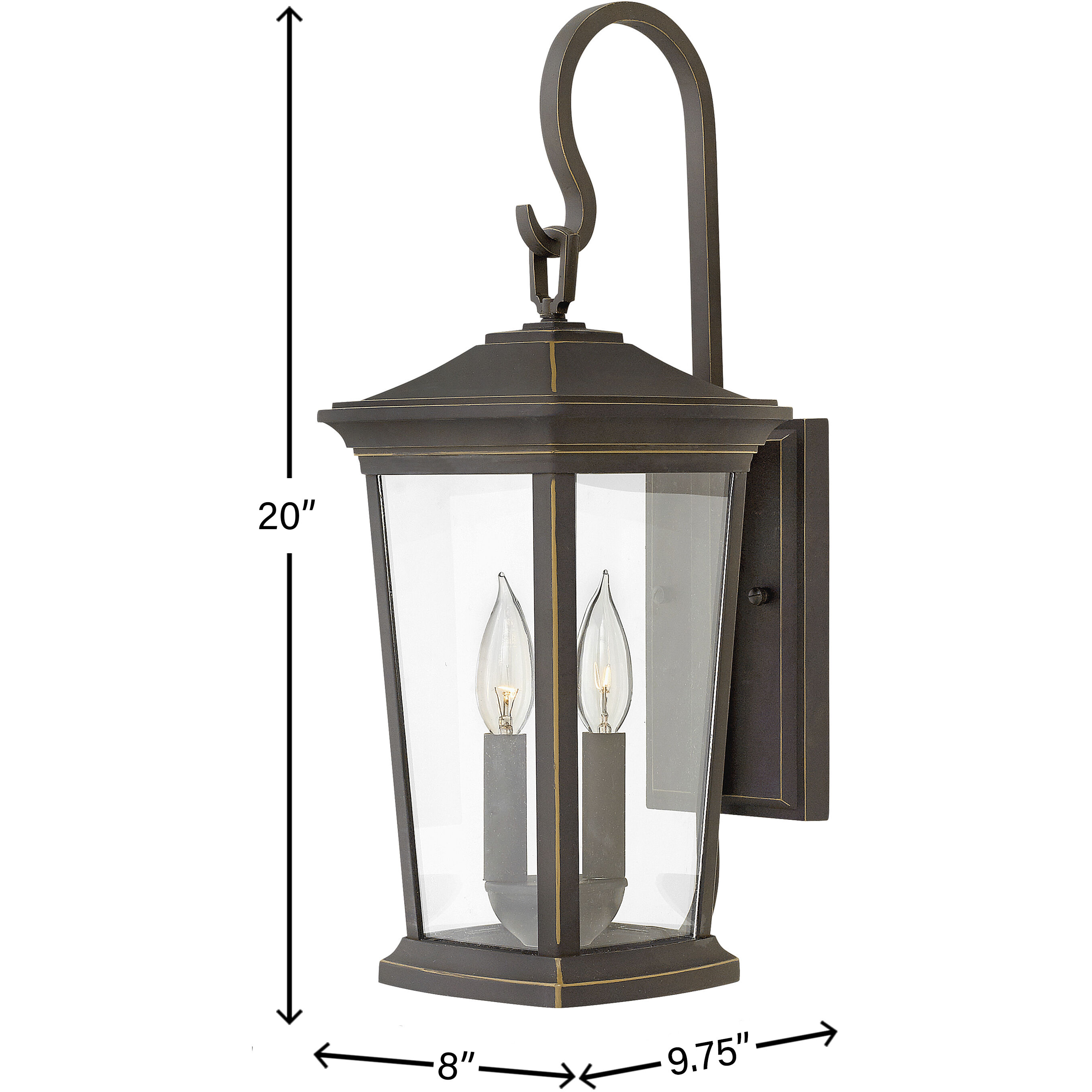 Bromley LED 20 inch Oil Rubbed Bronze Outdoor Wall Mount Lantern, Small