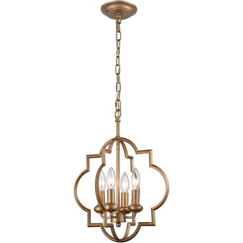 Chandette 4 Light 14 inch Matte Gold Chandelier Ceiling Light