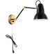 Buzz 1 Light 6.5 inch Black Wall Sconce Wall Light in Aged Gold Brass and Black