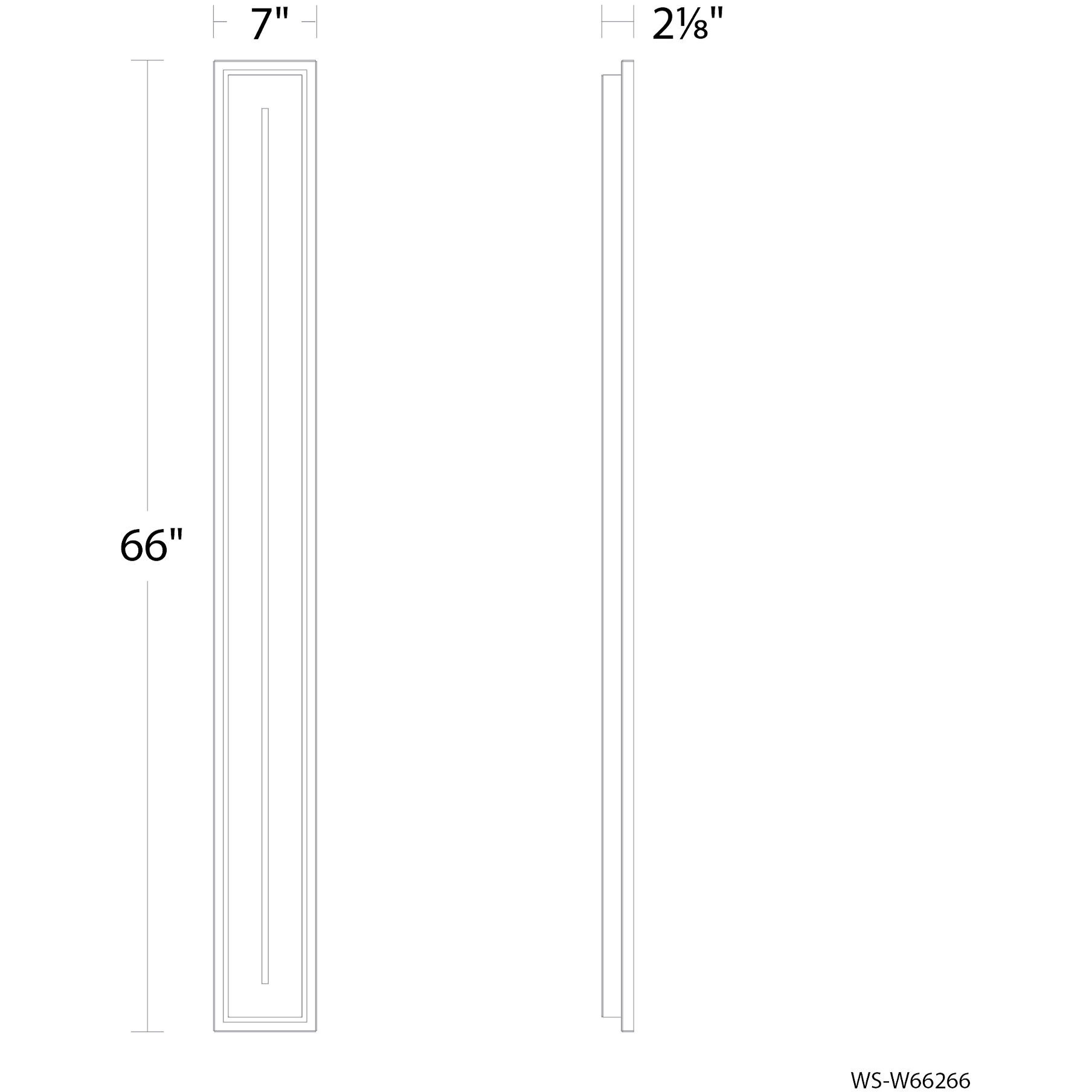 Midnight LED 66 inch Black Outdoor Wall Lighting in 4000K