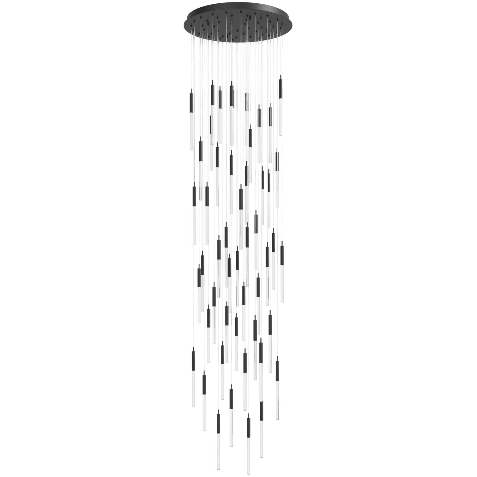 Main St. Snow LED 37 inch Black Multi Port Pendant Ceiling Light