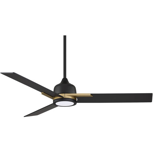 Triton 52 inch Black and Oilcan Brass with Black Blades Ceiling Fan