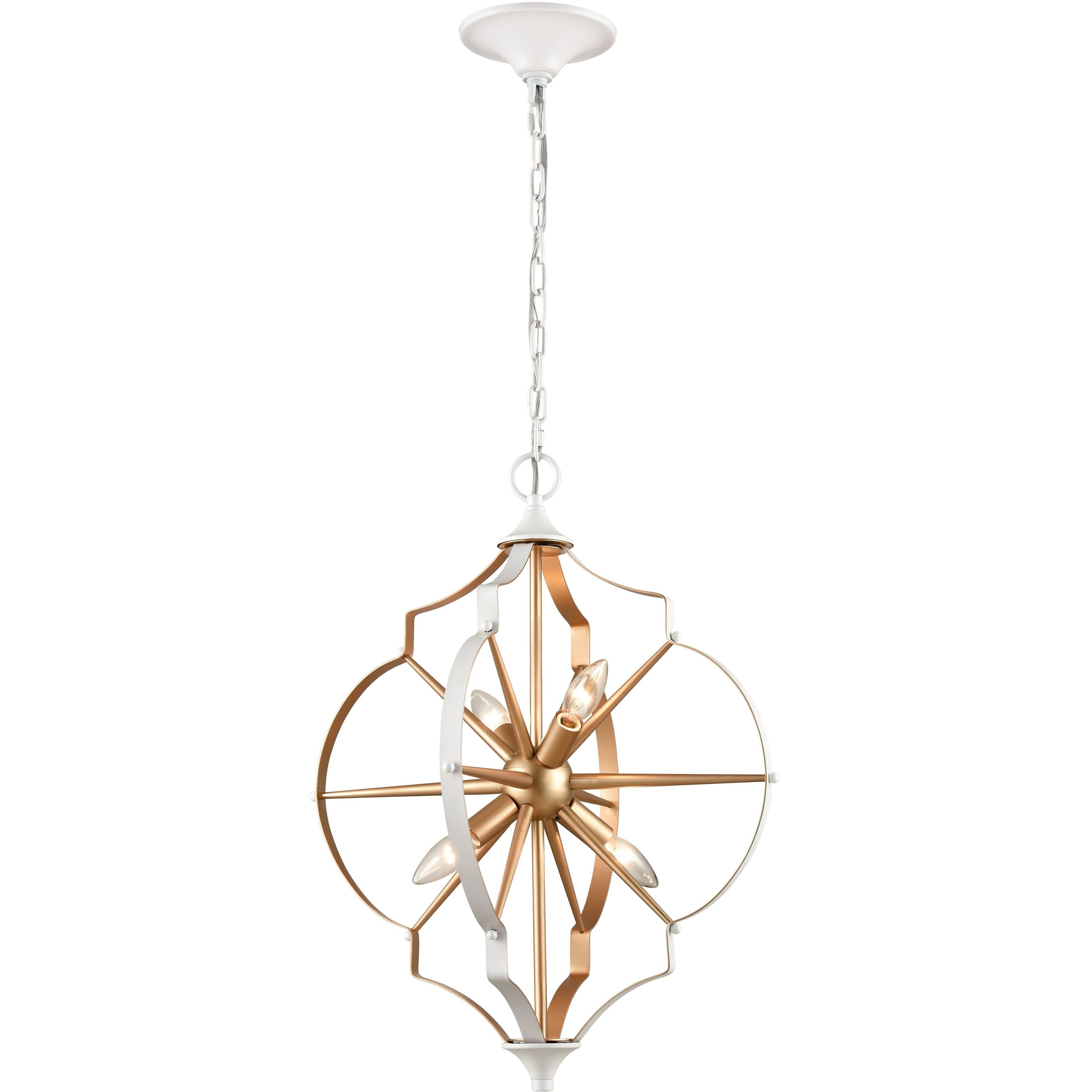 Laguna Beach 4 Light 18 inch Gold with White Chandelier Ceiling Light