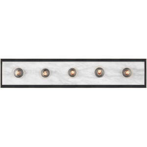 Berdine 5 Light 5 inch Natural/Oil Rubbed Bronze Bath Bar Wall Light, Large