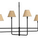 Polly 6 Light 63.75 inch Blackened Brass Chandelier Ceiling Light in Rattan Shade