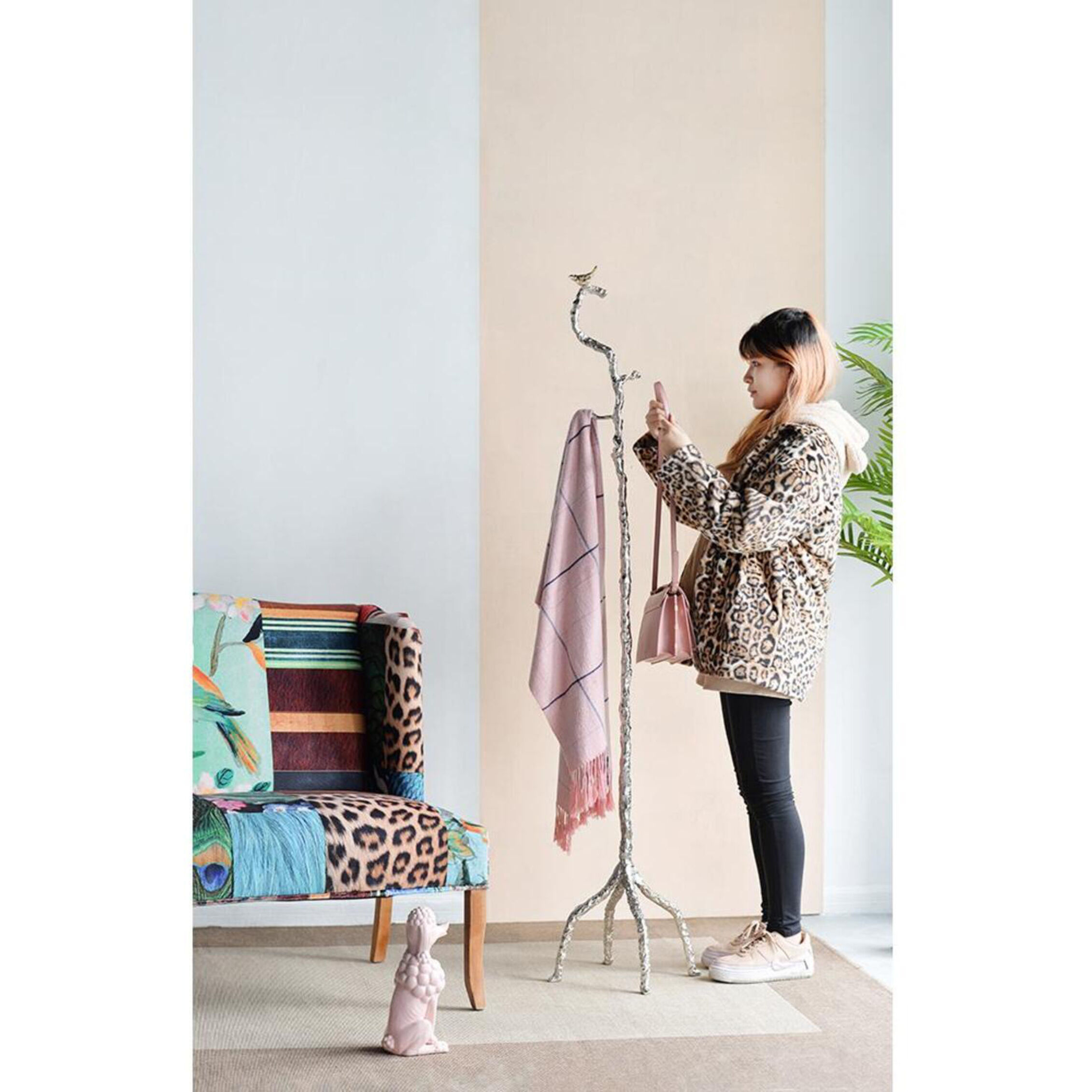 Anita 71 inch Shiny Gold Coat Hanger