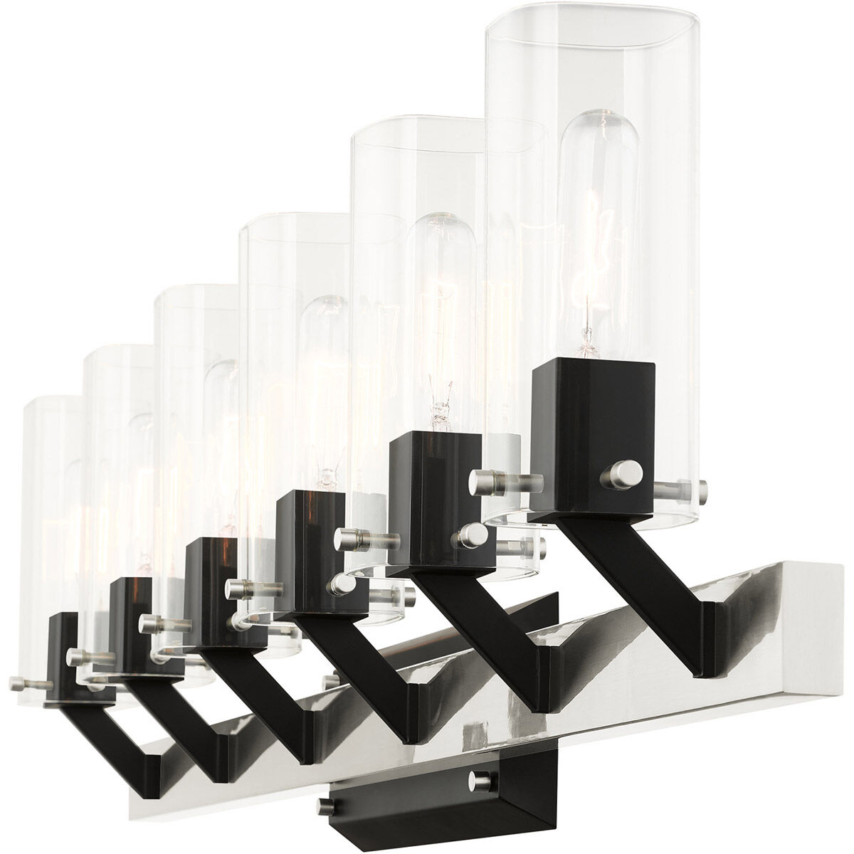 Beckett 6 Light 48 inch Brushed Nickel Vanity Sconce Wall Light