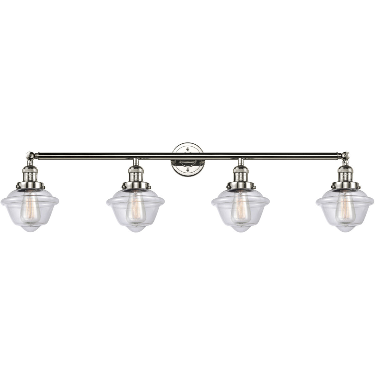 Franklin Restoration Small Oxford LED 46 inch Polished Nickel Bath Vanity Light Wall Light in Clear Glass, Franklin Restoration