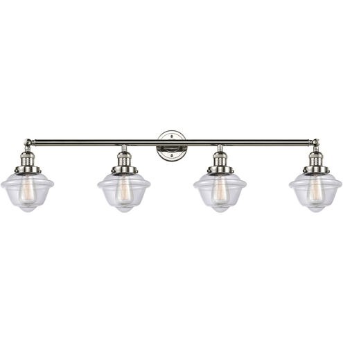 Franklin Restoration Small Oxford 4 Light 46 inch Polished Nickel Bath Vanity Light Wall Light in Clear Glass, Franklin Restoration