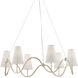 Kadir 6 Light 38.75 inch Silver Granello Chandeliers Ceiling Light