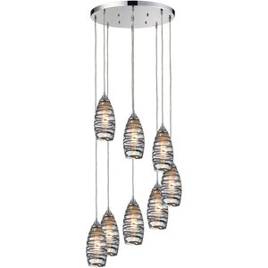 Twister 8 Light 18 inch Polished Chrome Mini Pendant Ceiling Light