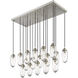 Arden 17 Light 42 inch Brushed Nickel Linear Chandelier Ceiling Light