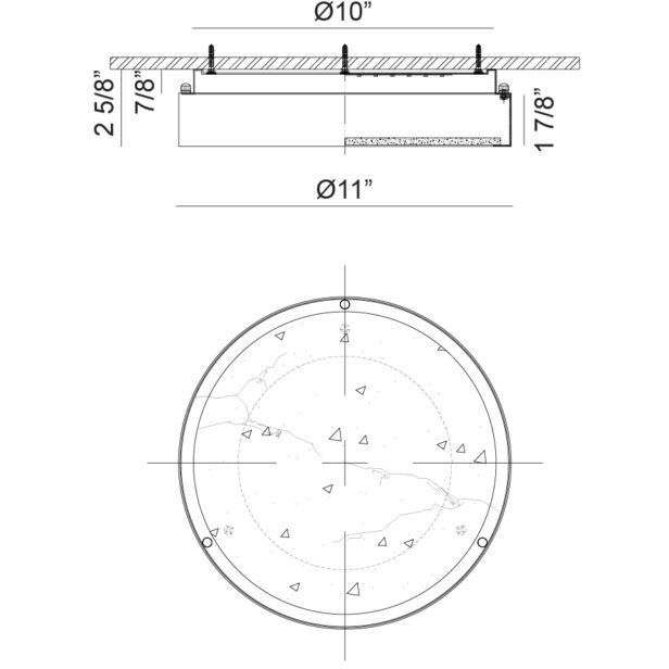 Marblestone LED 11 inch Matte Black Flush Mount Ceiling Light