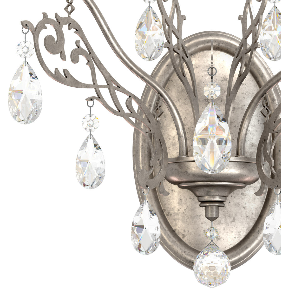 Filigrae 2 Light 9.5 inch Antique Silver Wall Sconce Wall Light