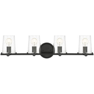 Matteson 4 Light 33.75 inch Matte Black Bath Bar Wall Light