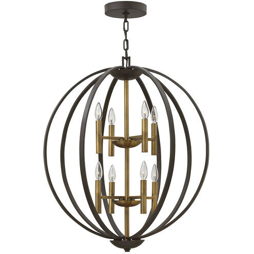 Euclid 8 Light 28.25 inch Spanish Bronze with Heirloom Brass Indoor Foyer Light Ceiling Light