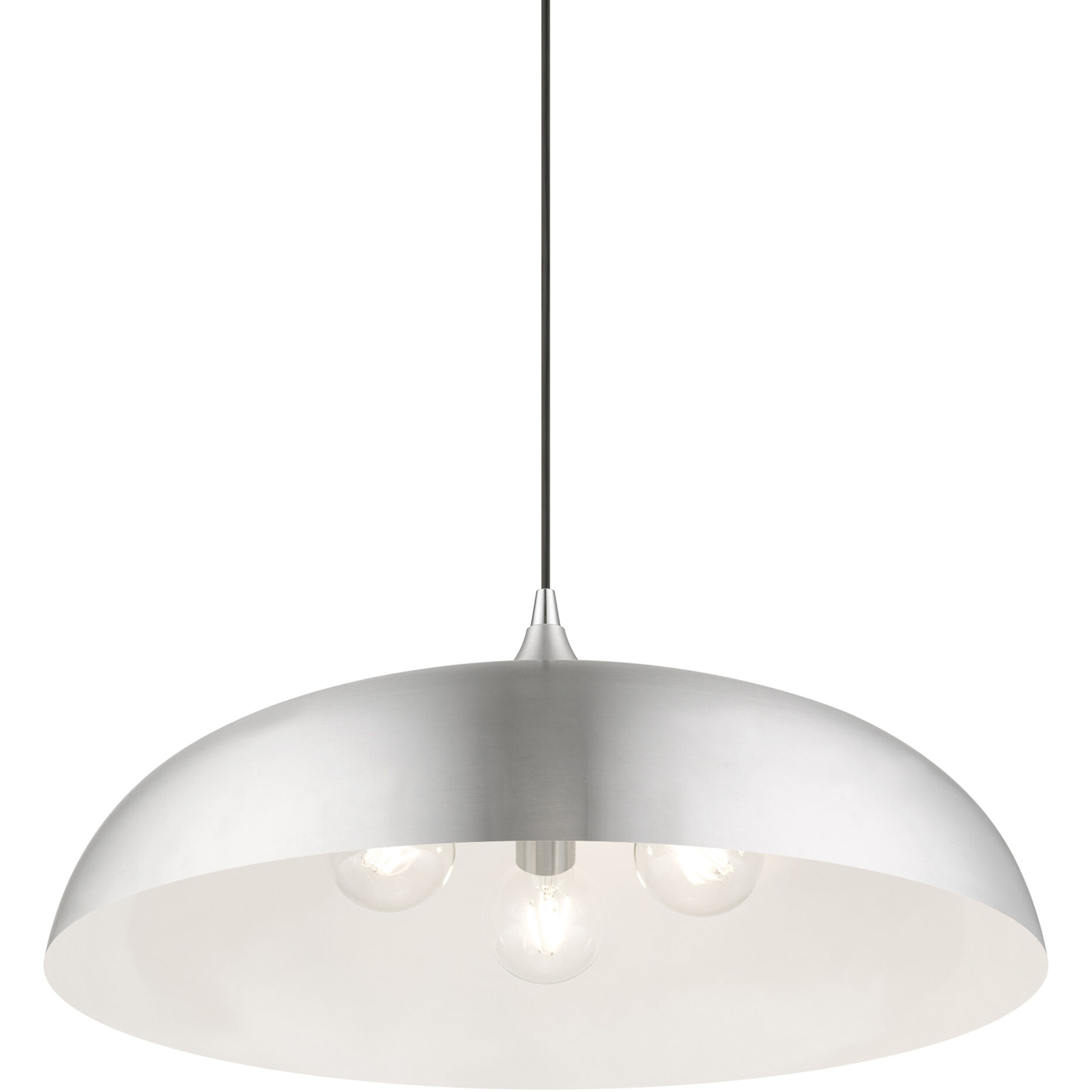 Amador 3 Light 24 inch Brushed Aluminum with Polished Chrome Accents Pendant Ceiling Light, Large