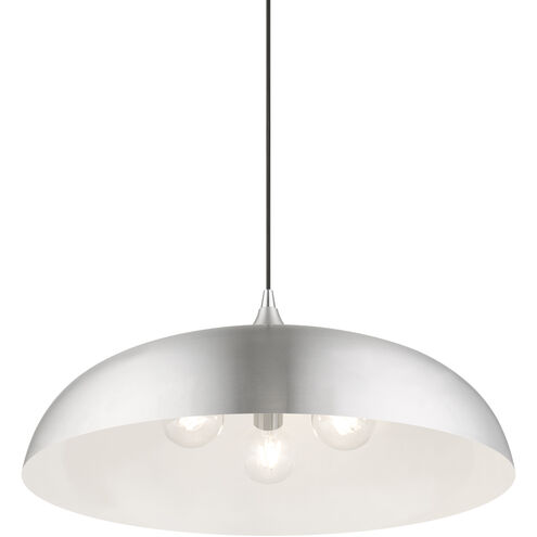 Amador 3 Light 24 inch Brushed Aluminum with Polished Chrome Accents Pendant Ceiling Light, Large