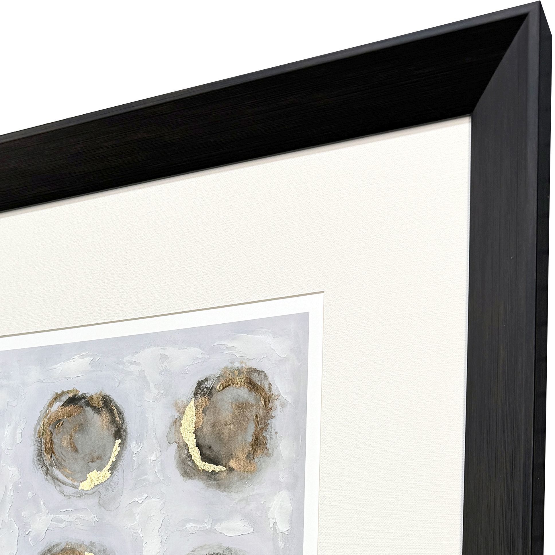 Ennead Gray and Blue and Brown and Metallic Framed Art