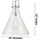 Downtown Urban Newton Cone 1 Light 18 inch Satin Nickel Pendant Ceiling Light in Mercury