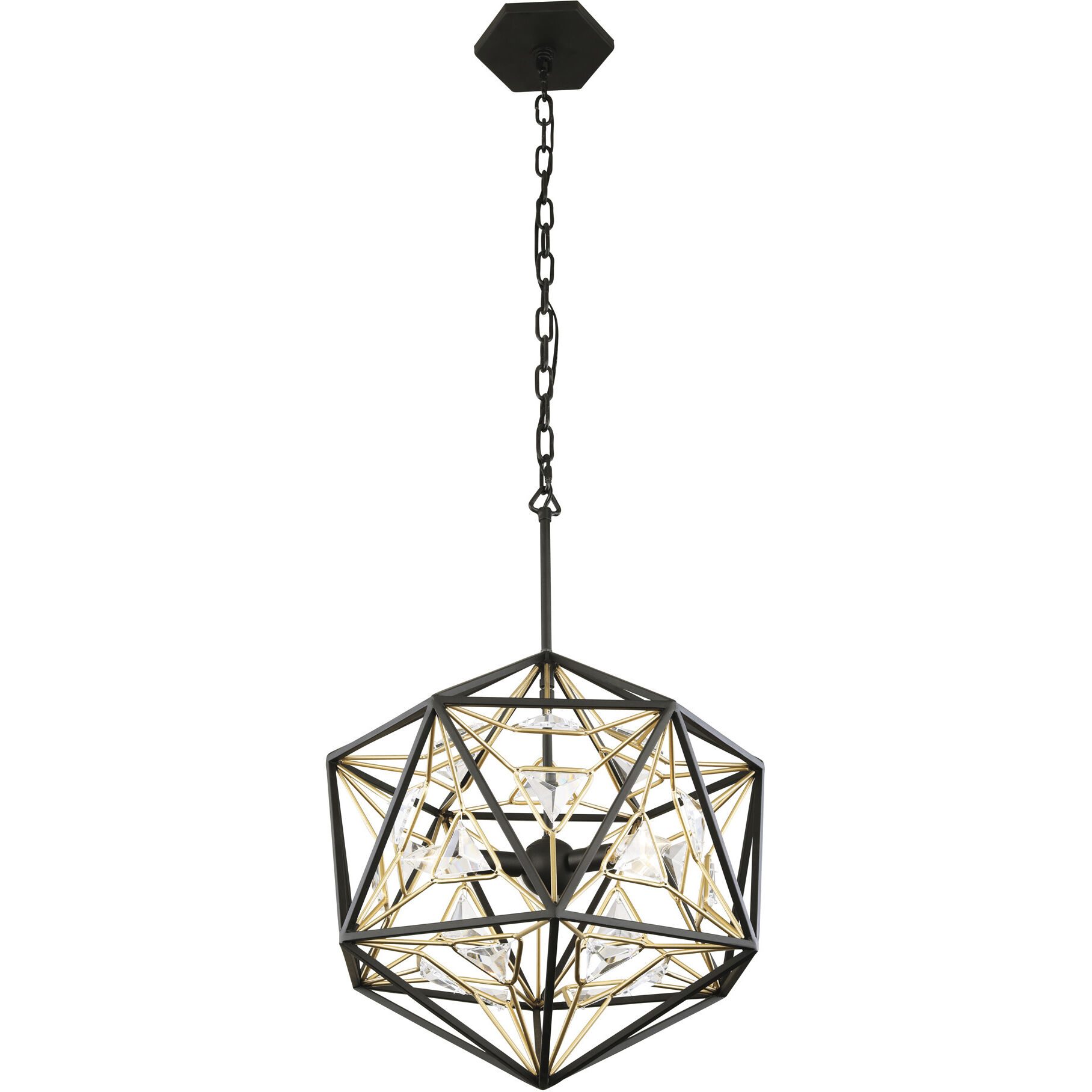 Marcia 3 Light 18 inch Matte Black and French Gold Pendant Ceiling Light