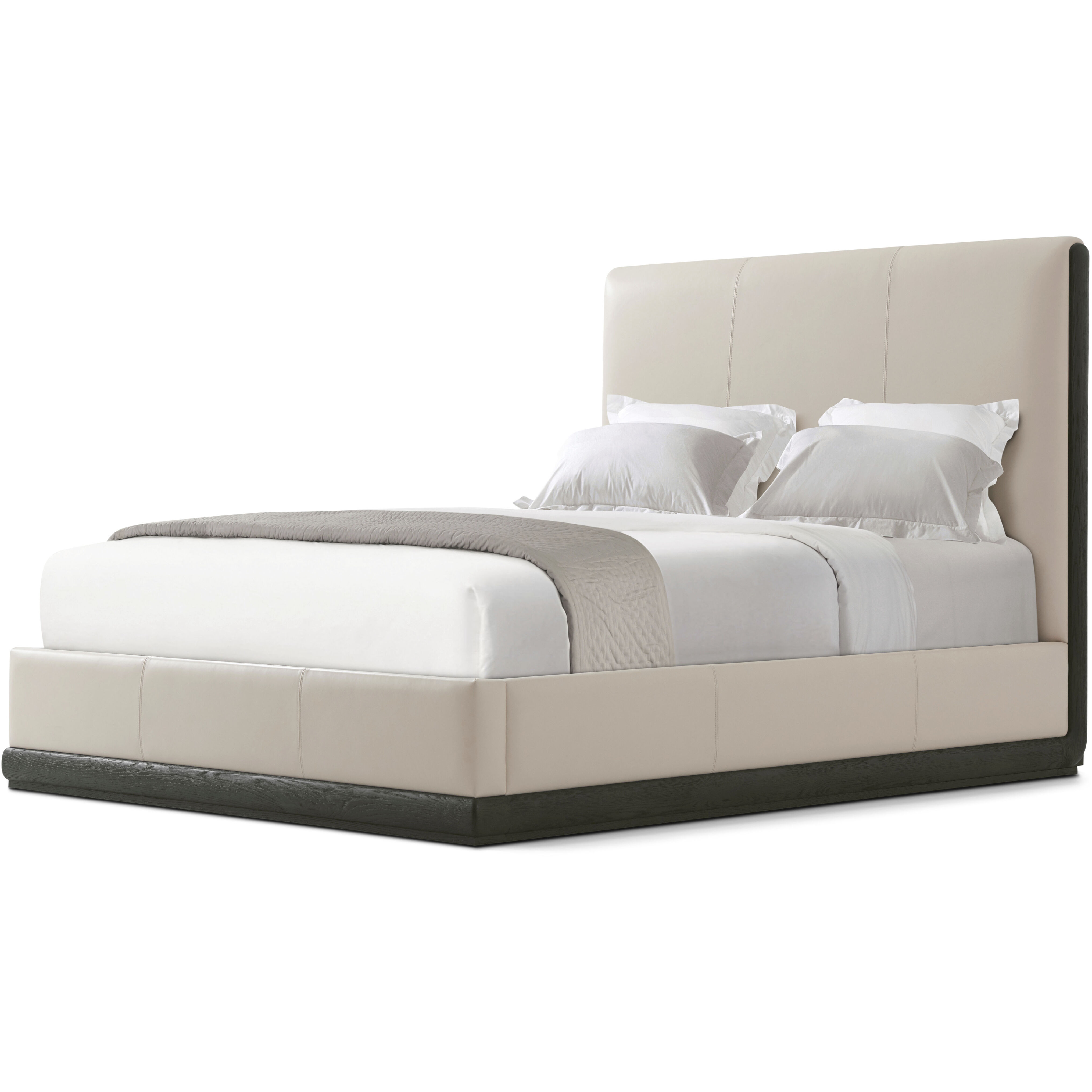 Repose Charcoal Oak US Queen Bed, Upholstered