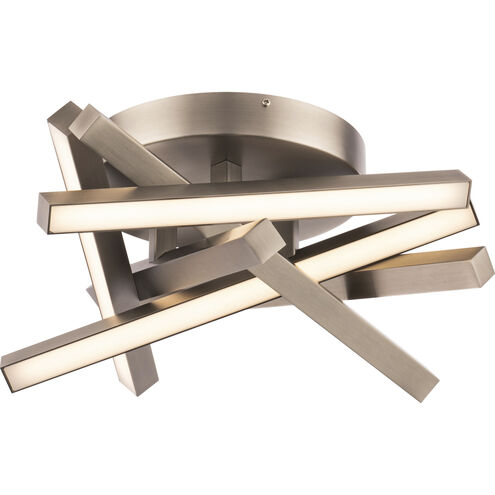 Parallax 1 Light 15 inch Brushed Nickel Flush Mount Ceiling Light in 3000K