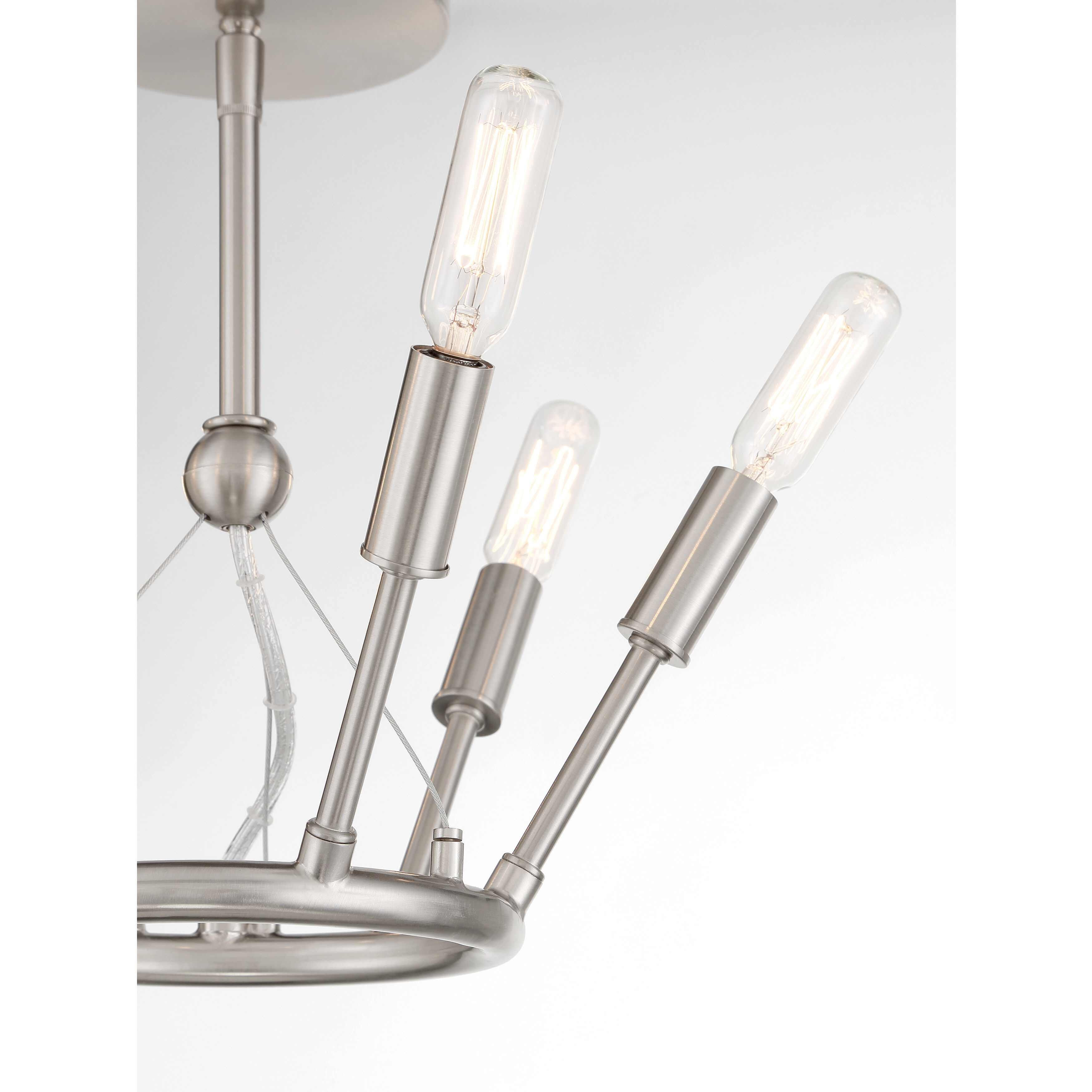Royalty 6 Light 12.75 inch Brushed Nickel Semi Flush Ceiling Light