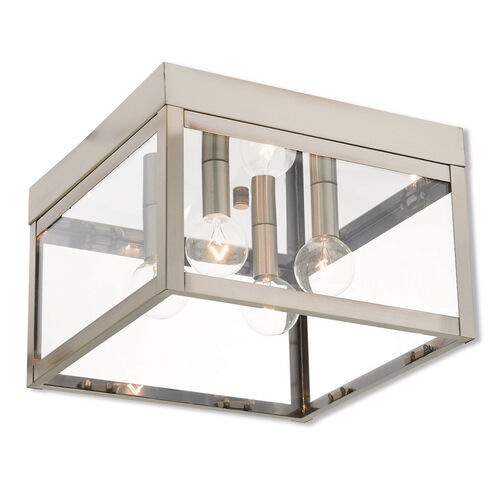Nyack 4 Light 11 inch Brushed Nickel Outdoor Ceiling Mount