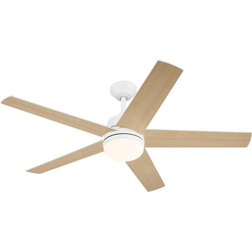 Astrea 52 inch Matte White with Reversible Matte White/Blonde Maple Blades Smart Color Fan