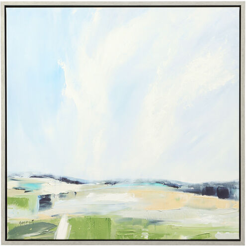 For His Glory Powder Blue and Silver Framed Landscape Art