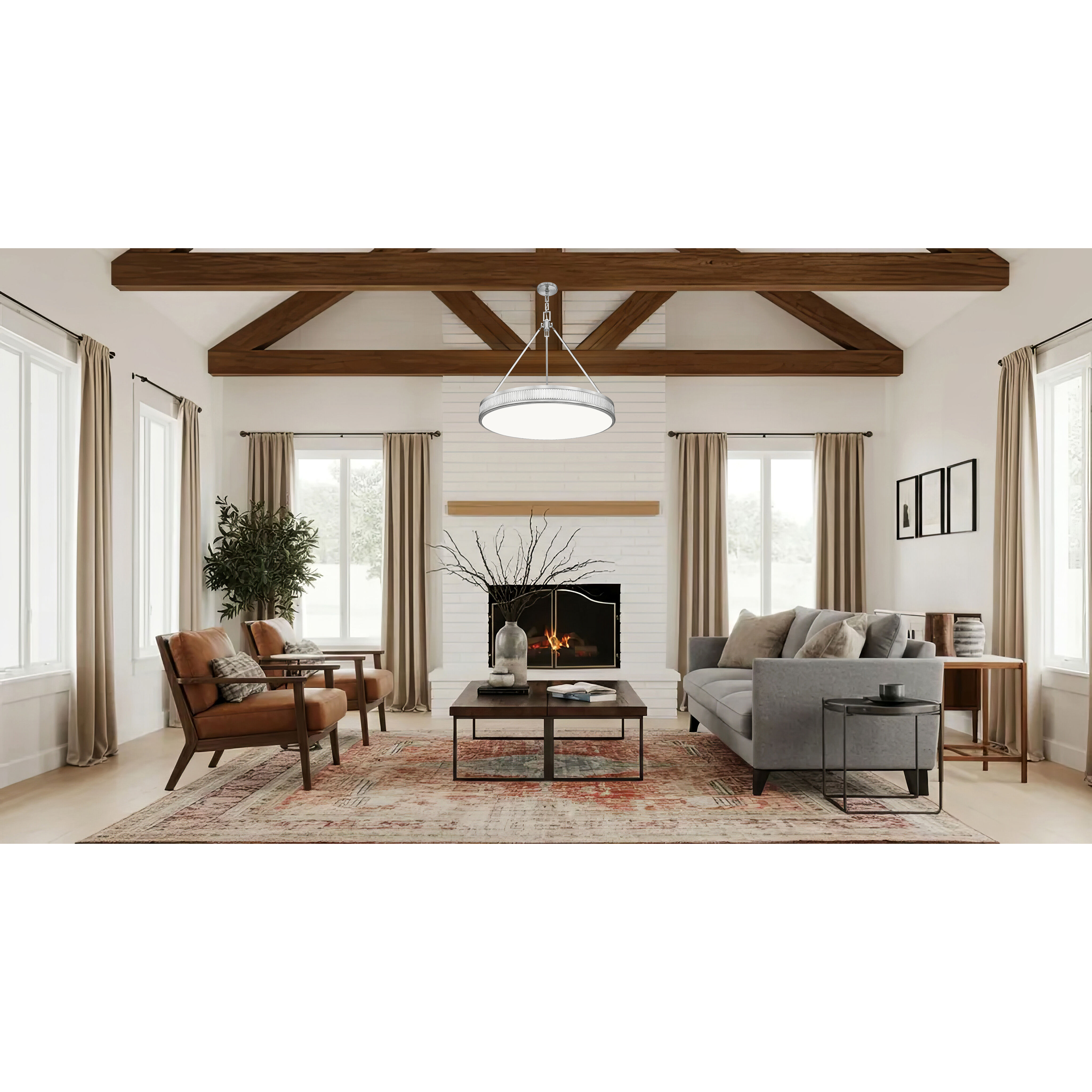 Quinn Pendant Ceiling Light in Satin Nickel