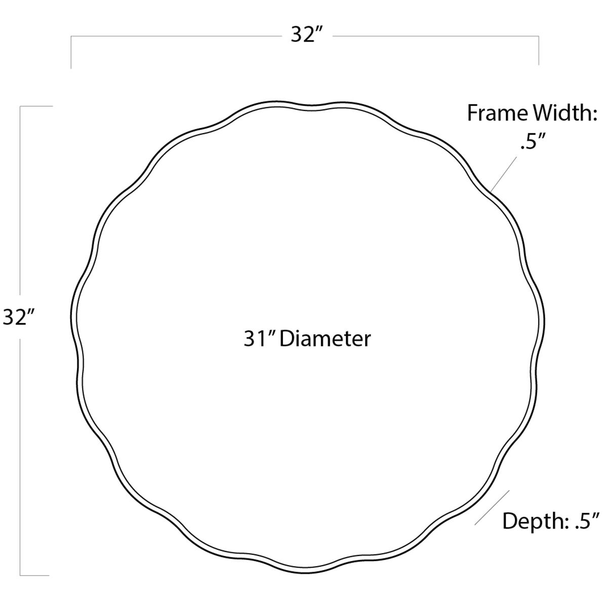 Candice 32 X 32 inch Gold Leaf Mirror, Small