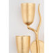 Vine 3 Light 14 inch Gold Leaf Wall Sconce Wall Light in Left, Left