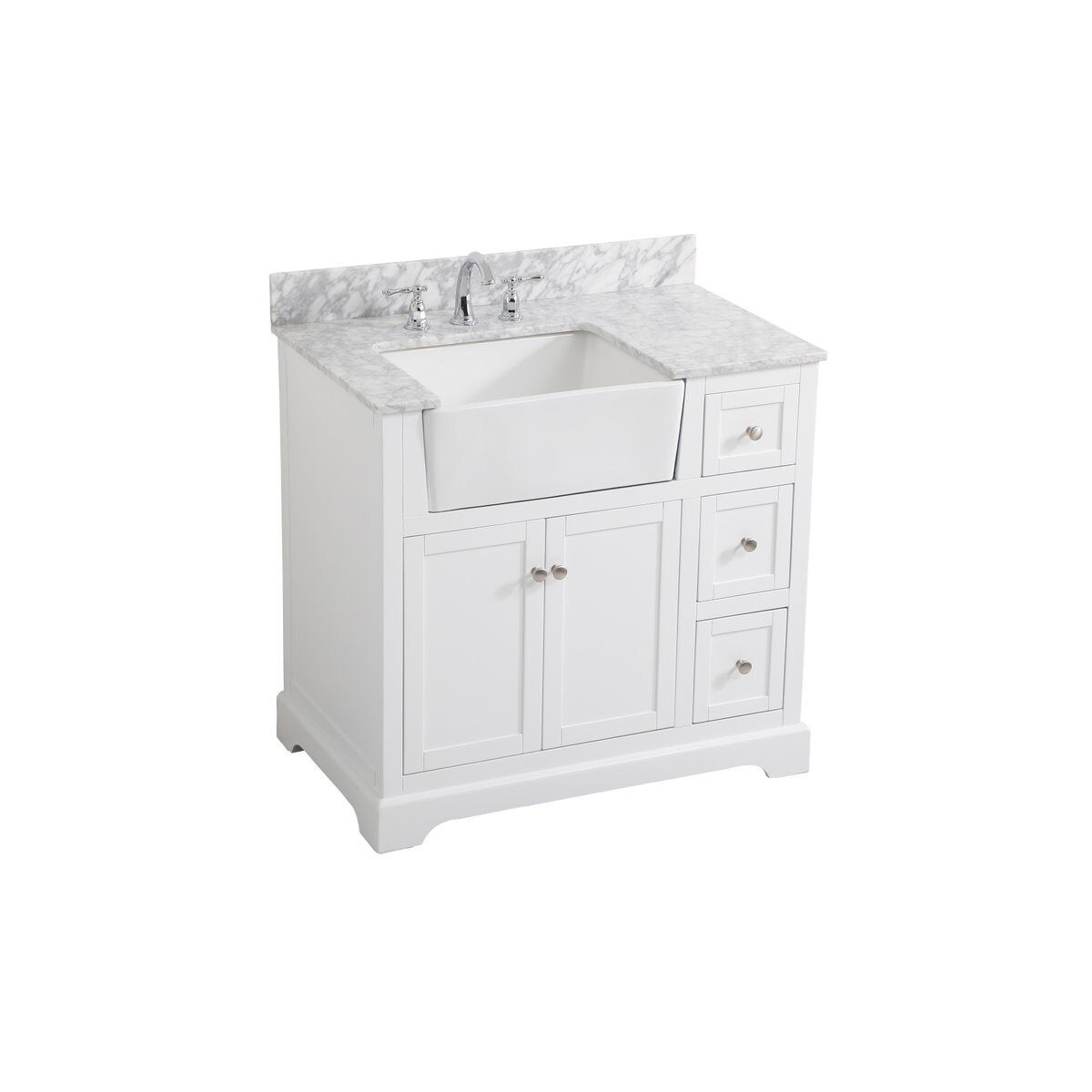 Franklin 36 X 22 X 35 inch White Bathroom Vanity Cabinet
