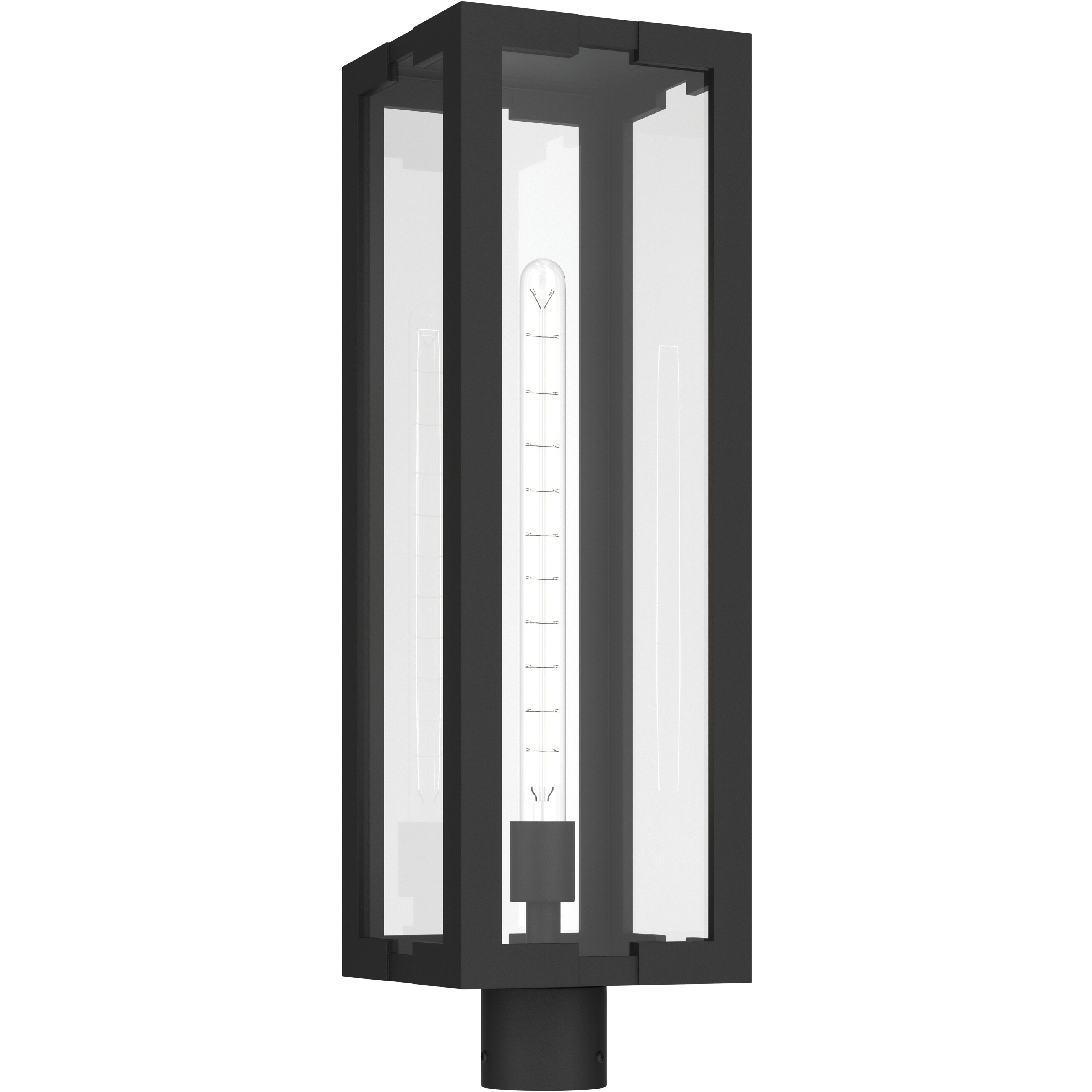 Calen 1 Light 27 inch Textured Black Outdoor Post Lantern