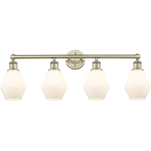Cindyrella 4 Light 33 inch Antique Brass Bath Vanity Light Wall Light in Cased Matte White