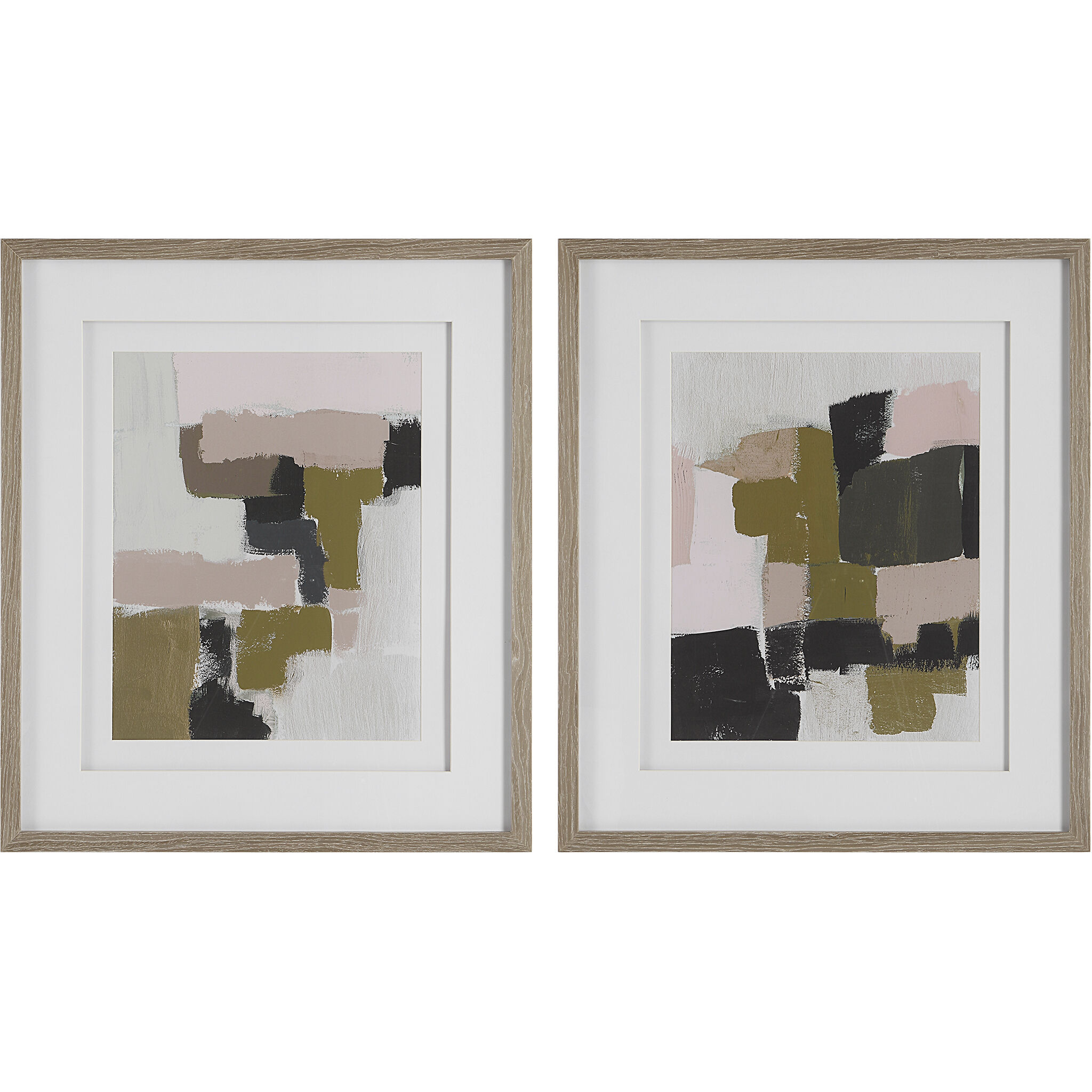 Color Block 31 X 27 inch Framed Prints, Set of 2