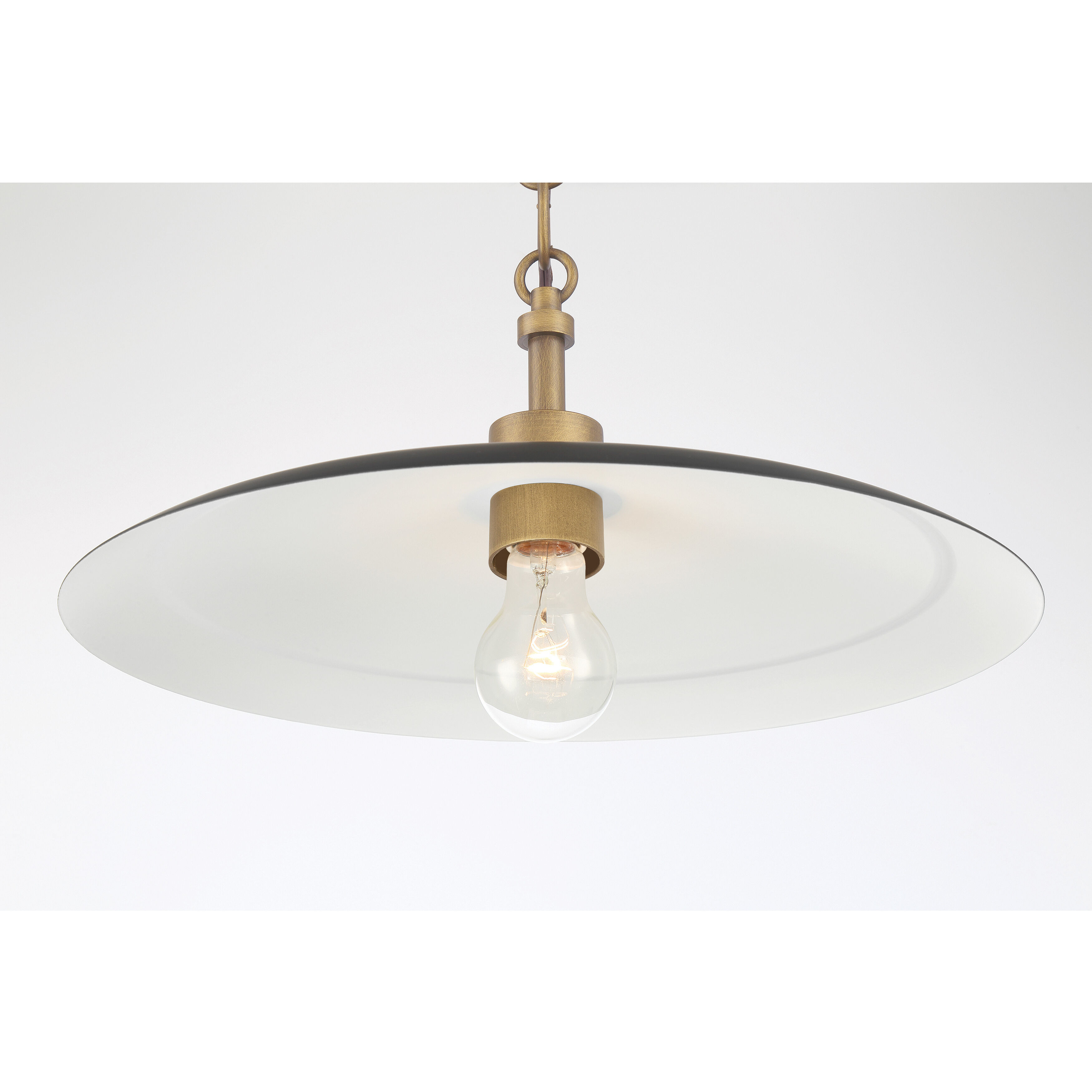 York 1 Light 16 inch Natural Brass Pendant Ceiling Light in Dark Matte Black