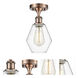 Cindyrella 1 Light 6 inch Antique Copper Semi-Flush Mount Ceiling Light in Clear Glass