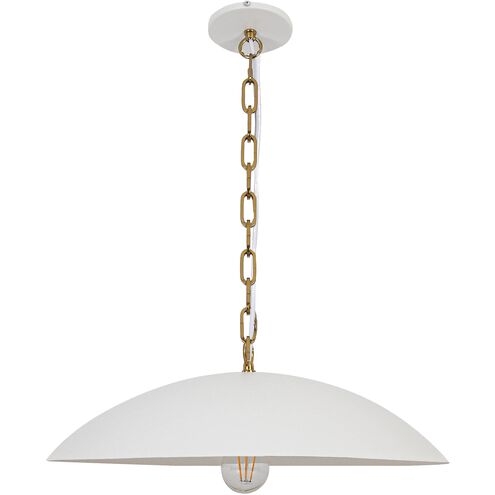 Ofelia 1 Light 19.75 inch Matte White/Aged Brass Pendant Ceiling Light