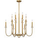 Oakhurst 12 Light 30 inch Antique Gold Chandelier Ceiling Light