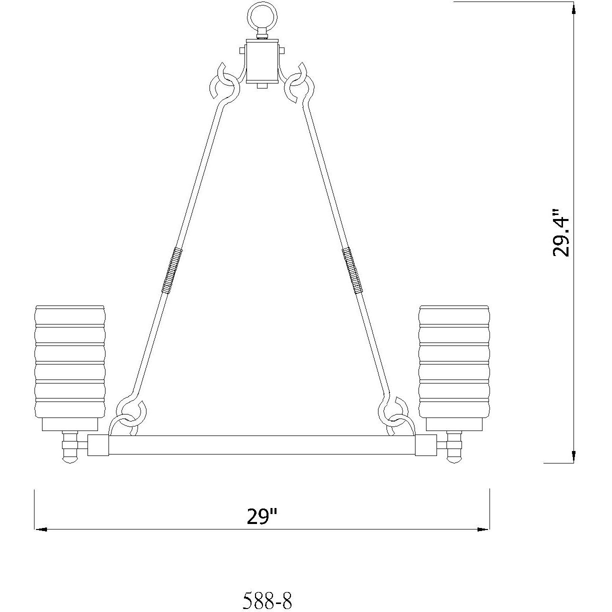 Tahoe 8 Light 29 inch Matte Black Outdoor Chandelier