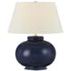 Moodus 22 inch 15 watt Aged Brass and Ceramic Parrish Blue Table Lamp Portable Light