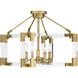 Prima Vista 4 Light 18.88 inch Aged Antique Brass Semi Flush Ceiling Light