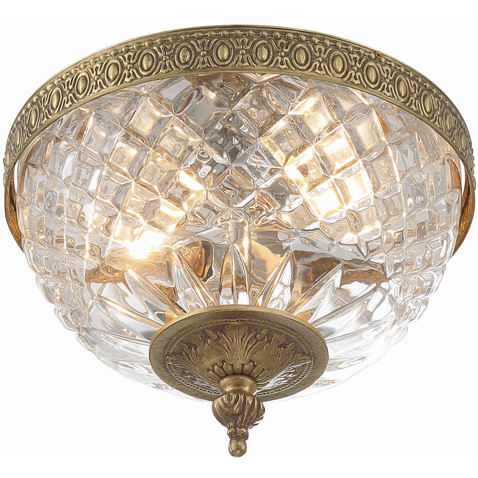 Radley 2 Light 8 inch Olde Brass Flush Ceiling Light